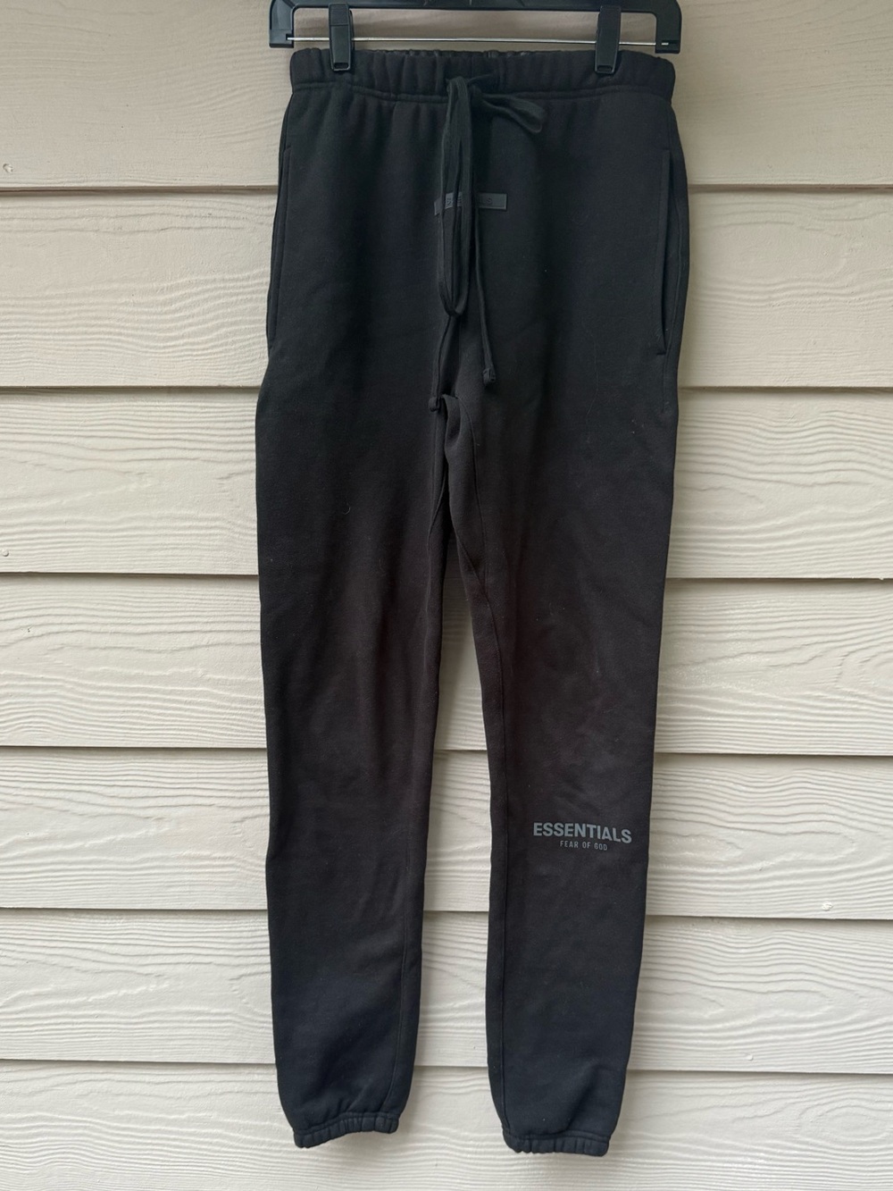 Essentials Men's Black Jogger Sweatpants with Subtle Logo